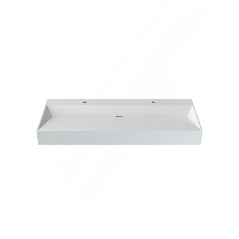 Surface solide de 48 po Basin, couleur blanc mat