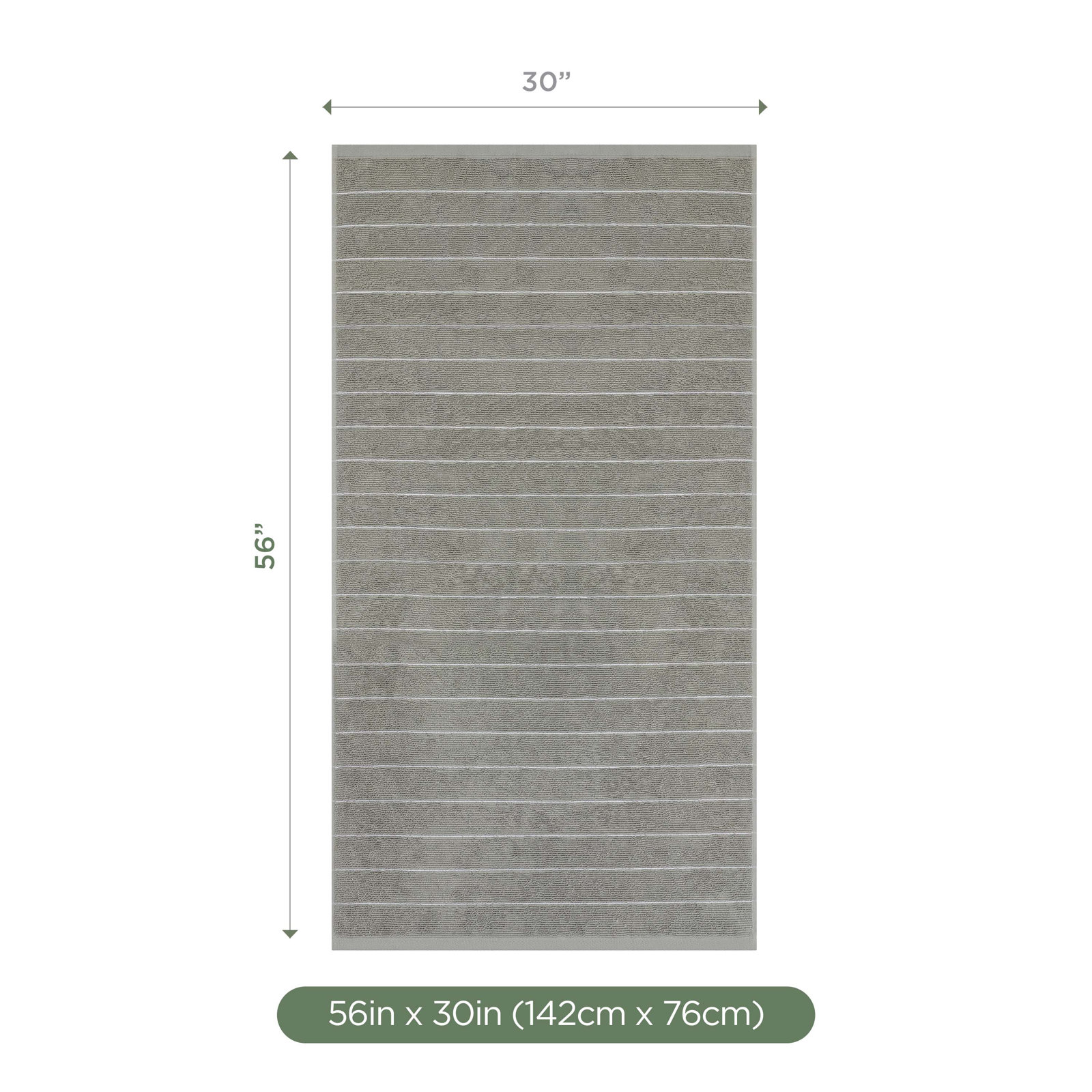 Branden Bath Towel, Slub Stripe Grey