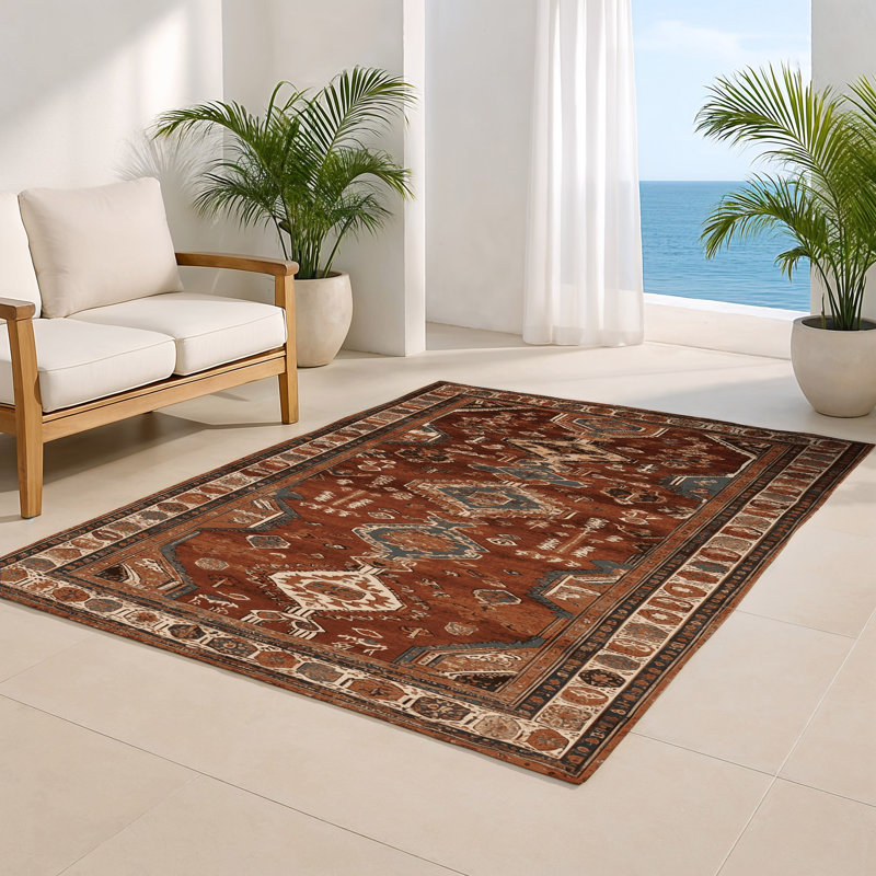 Tapis turc intérieur et extérieur brun, Rectangulaire 2 pi x 3 pi