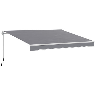Auvent rétractable de 2,4 m x 2,1 m, auvent de terrasse, abri pare-soleil gris foncé