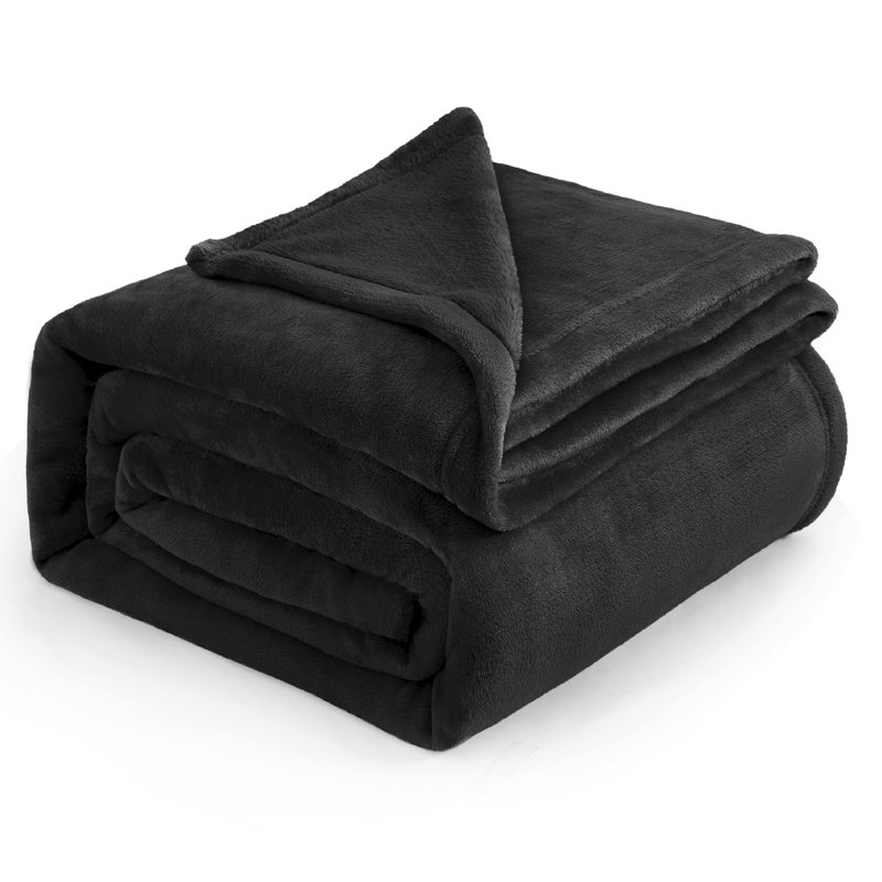 Cozy Winter Collection Bedsure Fleece Blanket 300GSM For Couch, Sofa, Bed, 240cm x 220cm, Black