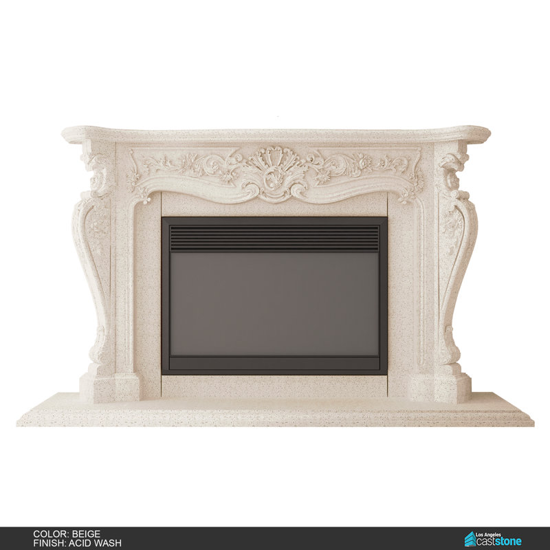 Cadre de cheminée Anahit, Acide délavé - beige