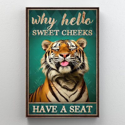 «Tiger Pourquoi Hello Sweet Cheek», reproduction d'art graphique sur toile tendue