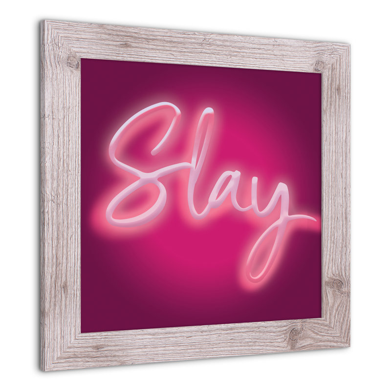 «Stay Neon», reproduction encadrée rose, H 16 po x l 16 po x P 0,75 po