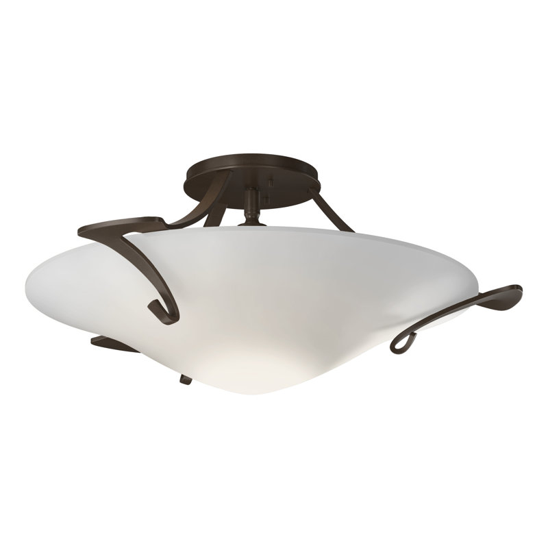Antasia 1 - Light Semi Flush Mount, Opal, Bronze