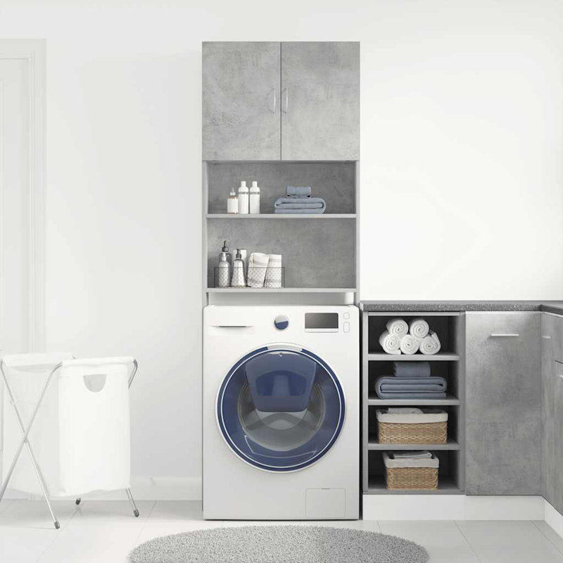 Engineered Wood Freestanding Bathroom Cabinet, Concrete Grey