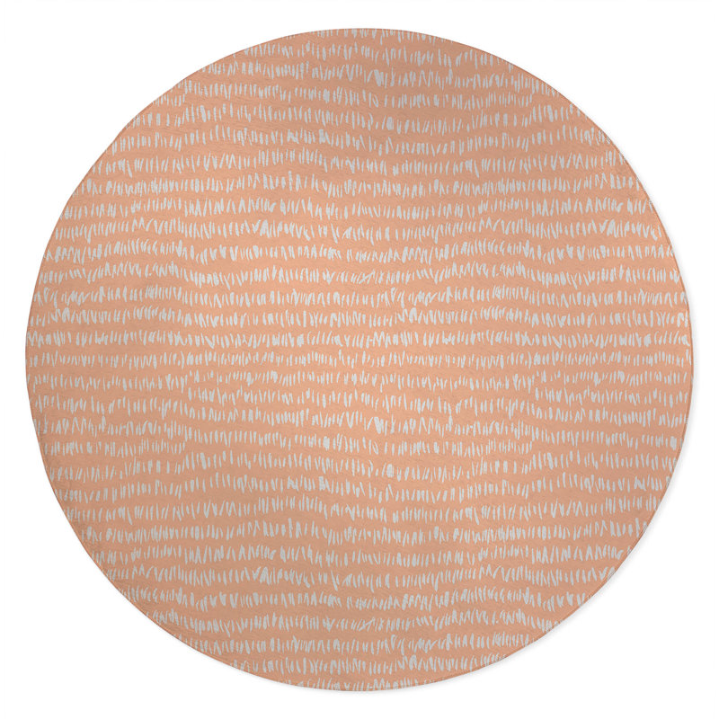 Crop Row Non-Slip Outdoor Rug, Round 5'