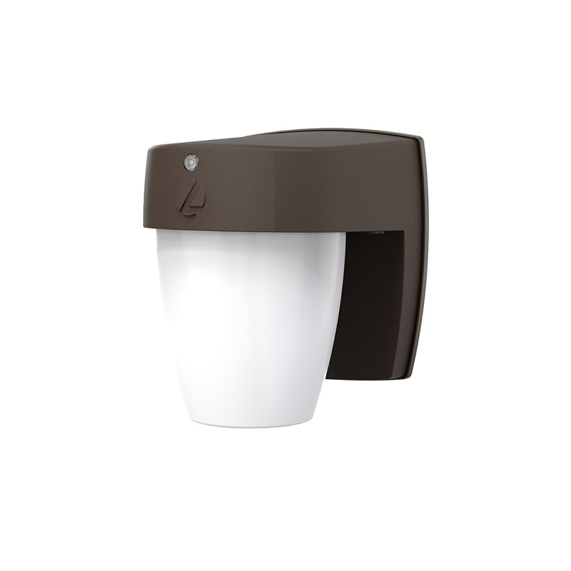 Dark Bronze LED Wall Sconce with White Shade