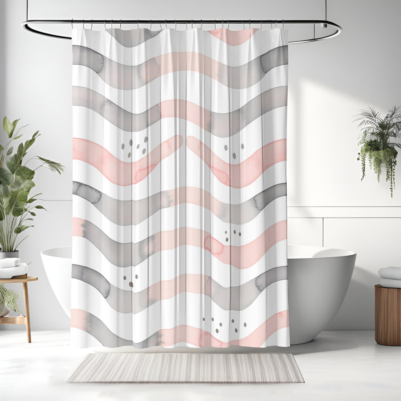 Shower Curtain w/ Bathmat, 70"W x 72"H