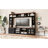95.5" W Wall Unit Entertainment Center with Bookshelves for TVs up to 80", Modern TV Stand Media Console with Cabinets,  Tempered Glass Doors and Adjustable Shelves for Living Room-245244135-255265317
