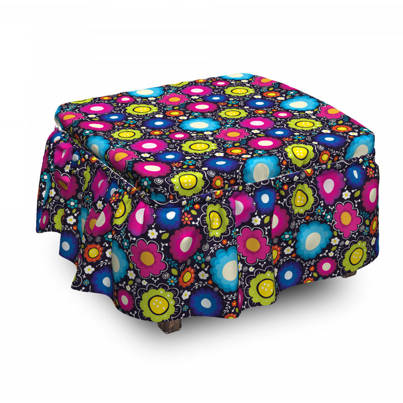 Housse pour repose-pieds pour enfants doodle fleurs