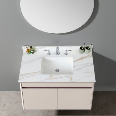 Plateau de meuble-lavabo en marbre Carrara