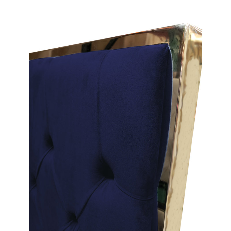 Hungerford Upholstered Bed, Navy Blue, King