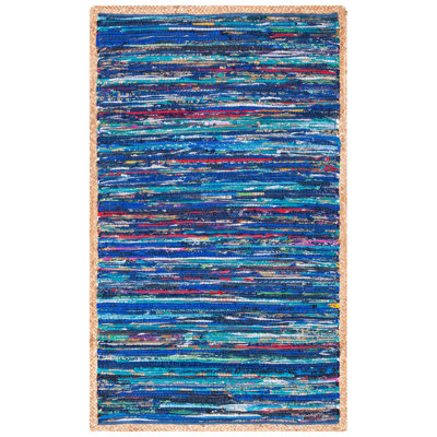 Tapis abstrait en coton et jute tissés à la main Naveen
