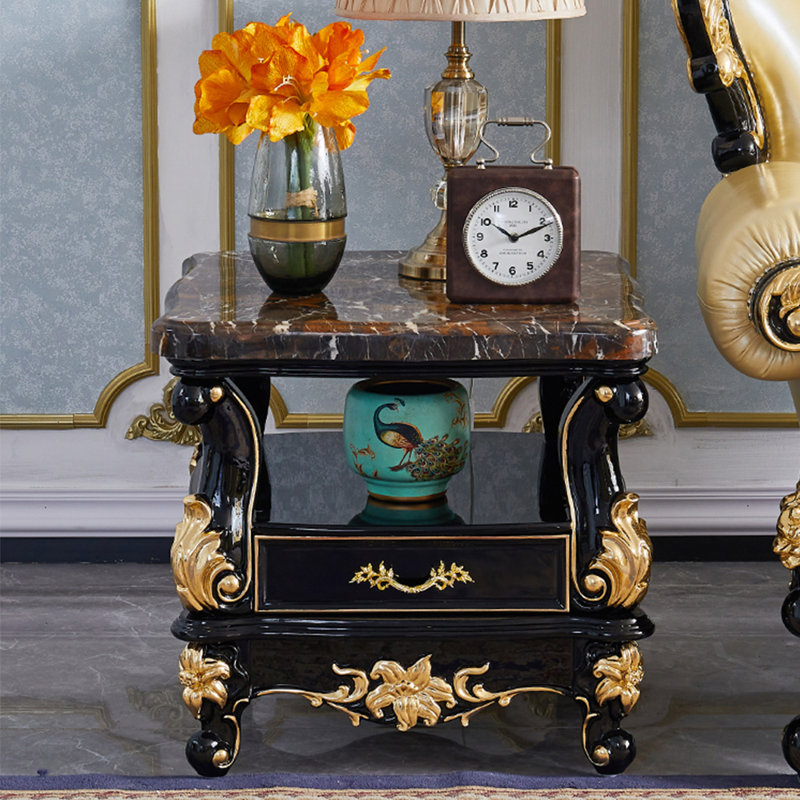 European-style Marble Solid Wood Coffee Table. Coffee Table