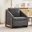 Chaise ergonomique en chenille avec rembourrage en mousse et structure en bois - clou de pied d'isolation latérale en tissu gris-121109198