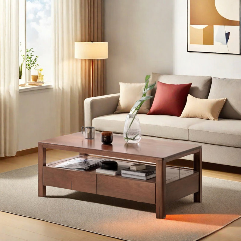 Table basse minimaliste moderne en bois massif