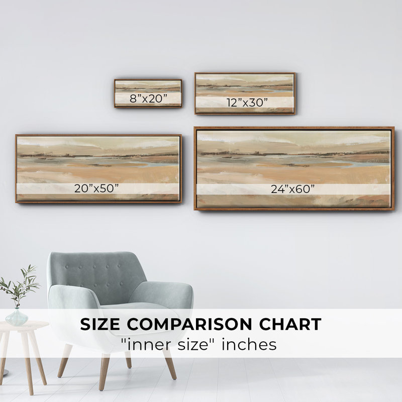 «Earth Tone Landscape II», toile encadrée, H 24 po x l 60 po x P 1,5 po, Noyer