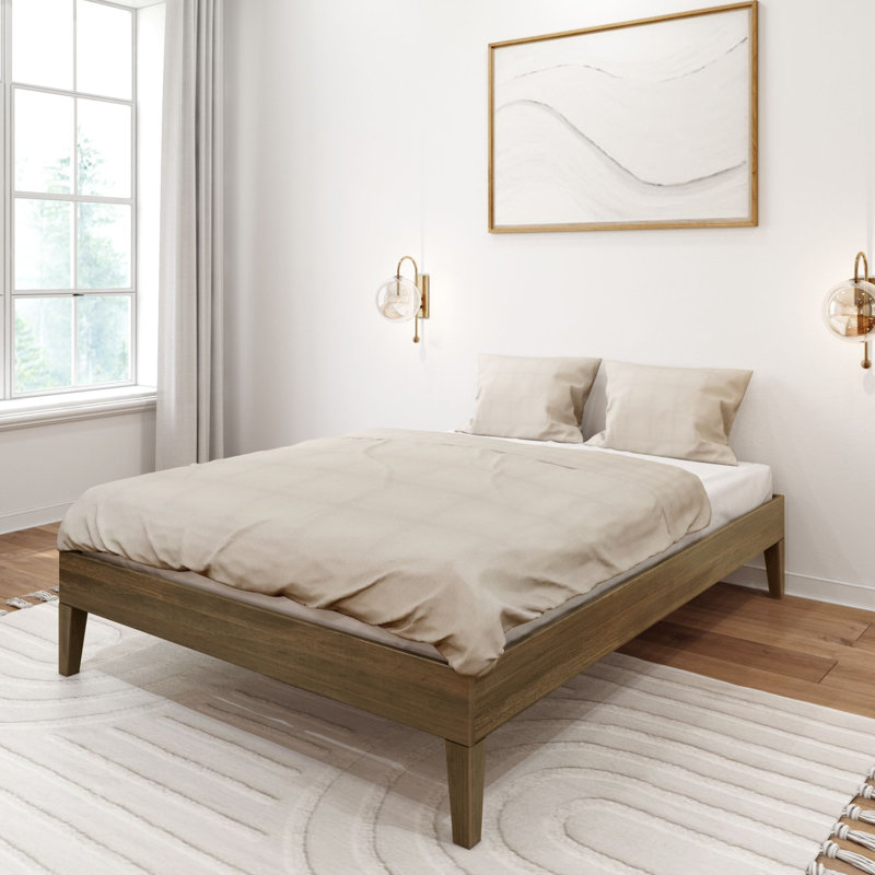Arikah Solid Wood Bed, Matte Walnut, Full