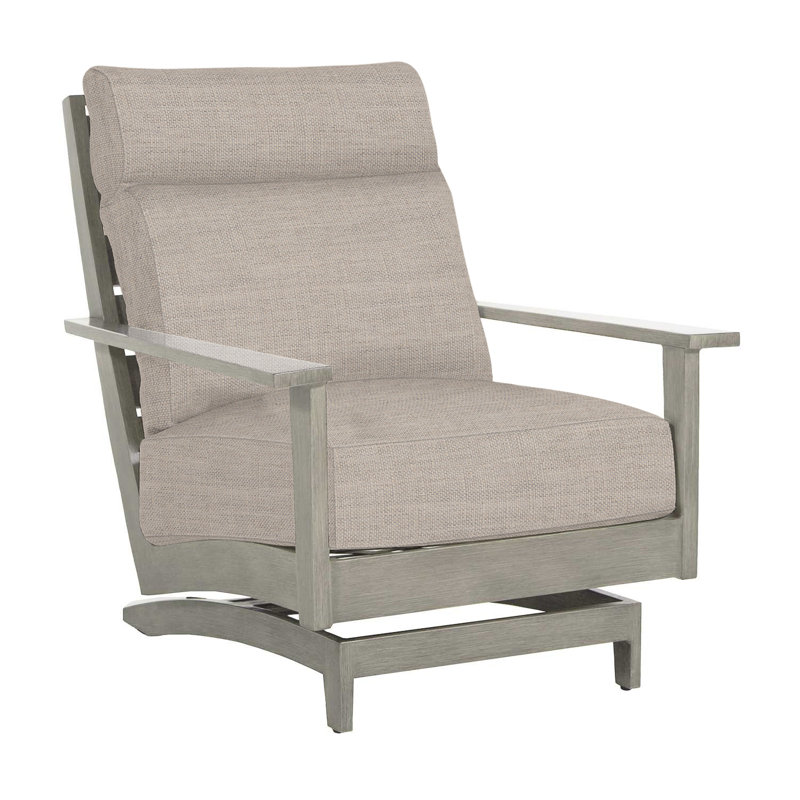 Méridienne en aluminium Kennebunkport - Huître, Huître, Sunbrella® ‑ lin colombe, Pas de passepoil + bourre standard