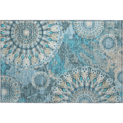 Premium Machine Washable Mayfield AMF2335 Paisley Rug