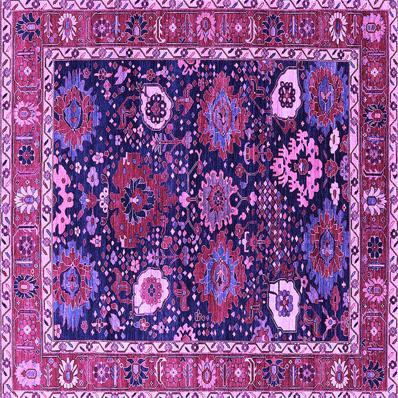 Tapis mauve Mid-Century 1797, Carré 3 pi