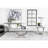 White And U - Shaped Base Rectangular Table With Faux Marble Contoured Sides Beveled