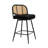 Upholstered Swivel Counter Stool With Rattan Backrest-1282506434-1282506435