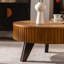 Table basse ronde de 31,5 po avec espace de rangement rétro, idéale pour le salon et le bureau-862399547