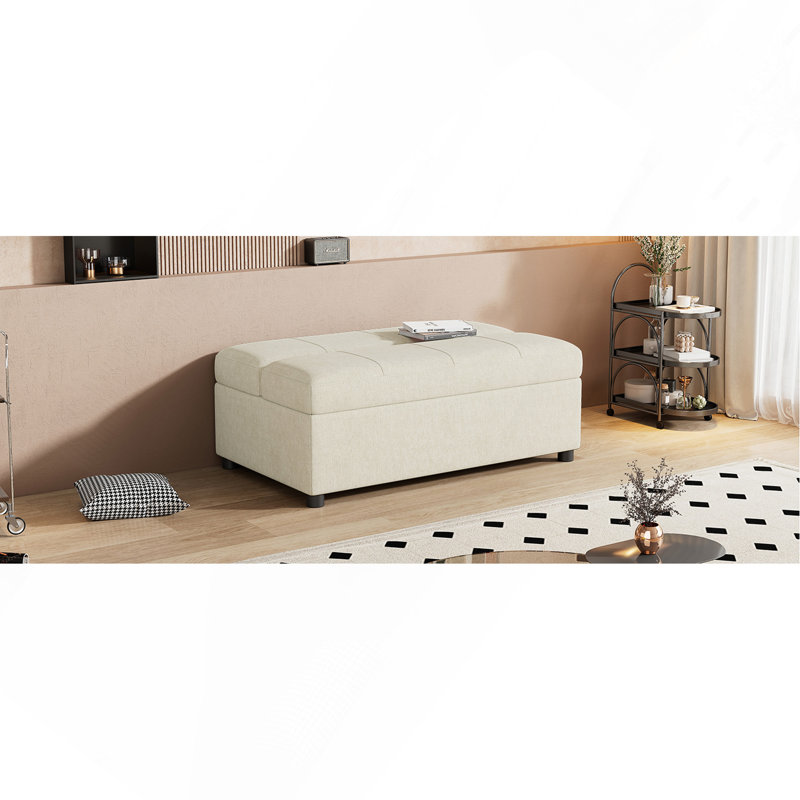 Lit simple escamotable avec repose-pieds et matelas, lit d'invité convertible, blanc