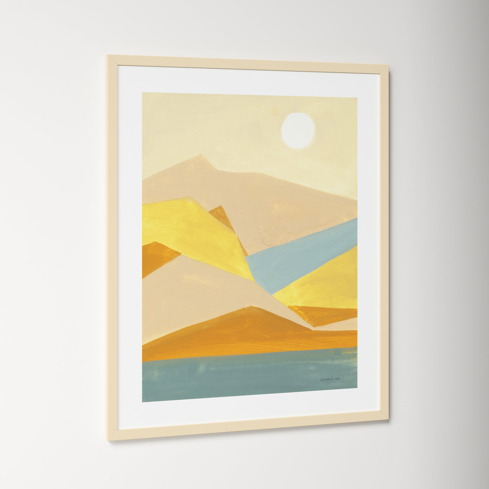 Retro Abstract I Southwest Mountains by Danhui Nai, 41.25" H x 33.38" W x 0.88" D, Brown Framed Paper