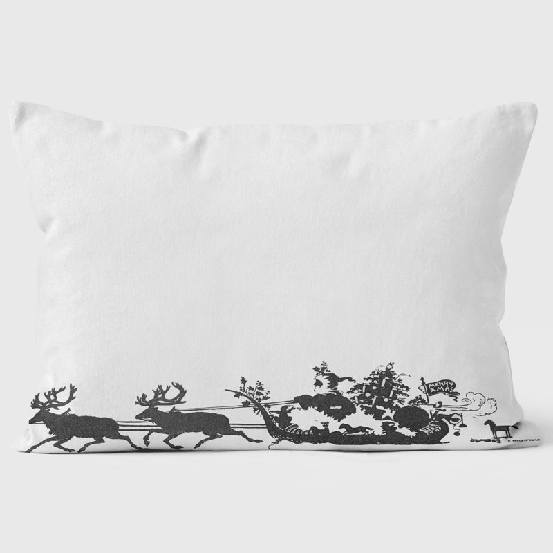 Sleigh Silhouette - Christmas Cushion