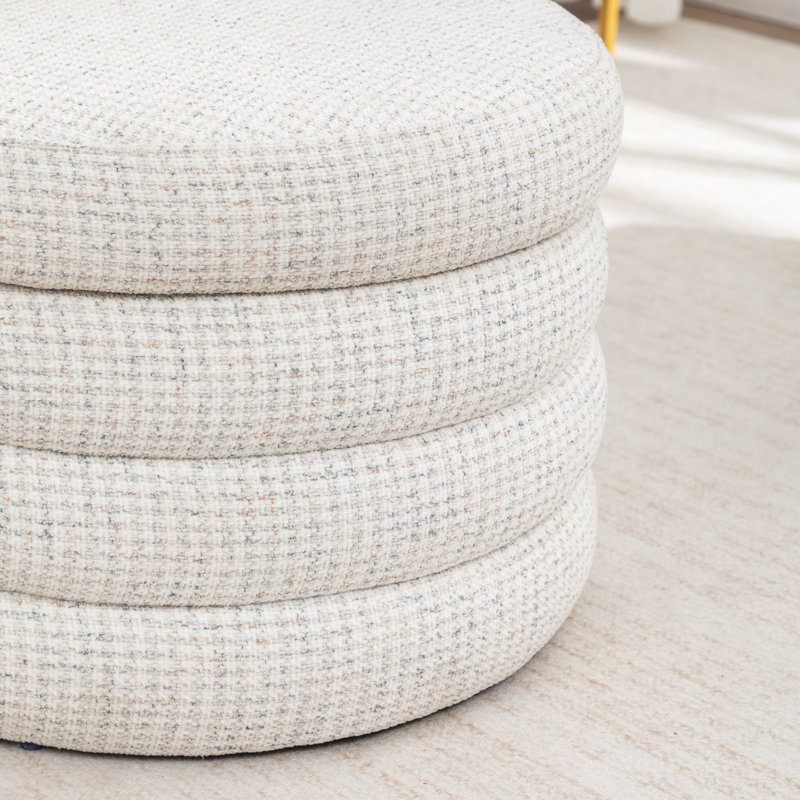 Chaise d'appoint rembourrée avec rangement, Blanc