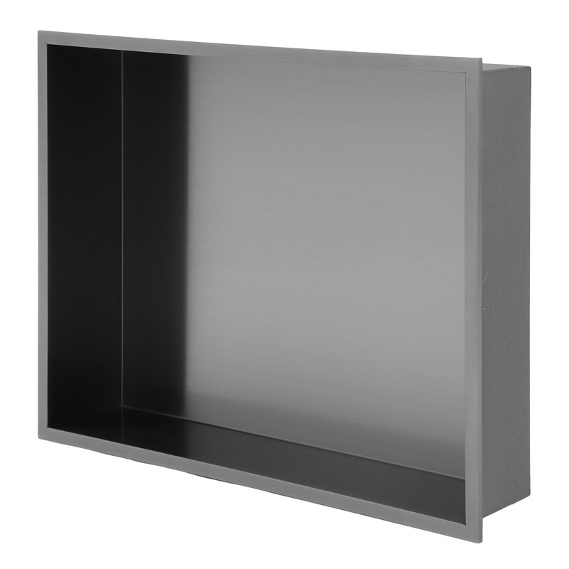 Topcraft 19“ X 15” Stainless Steel Shower Niche, Gunmetal Black
