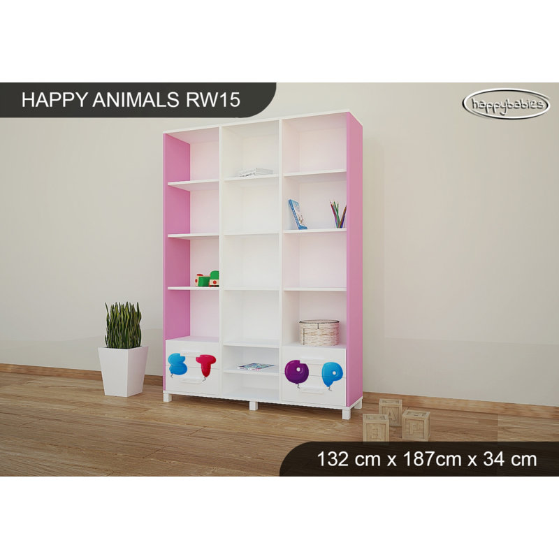 187cm H X 132cm W Kids Bookcase, Pink
