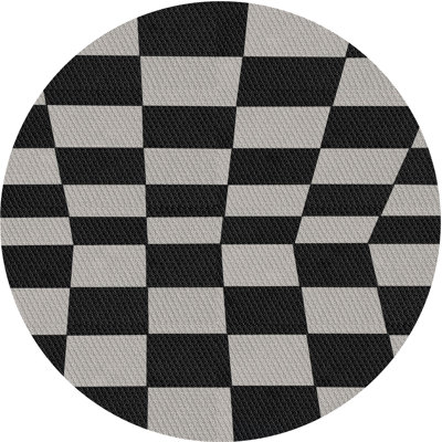 Tapis noir/gris à motifs