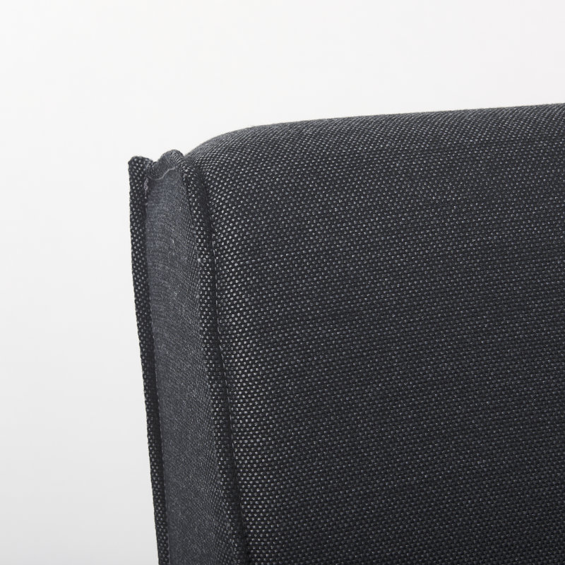 Chaise parsons rembourrée en lin Niana, Rayure grise