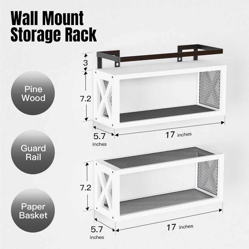 Solid Wood Floating Shelf, White