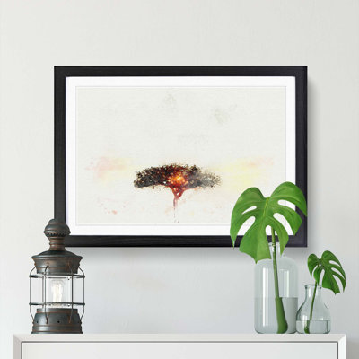 Lone Tree in the Serengeti in Tanzania in Abstract - Picture Frame Graphic Art Print