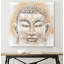 « paix bouddha », reproduction sur toile tendue orange/gris