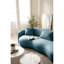 Canapé moderne en demi-lune nuage - Boucle bleue, 3 coussins décoratifs courbés-380749880