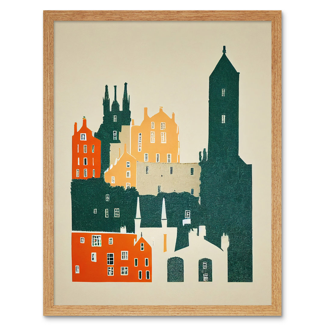 Edinburgh Old Town Retro Street - Print