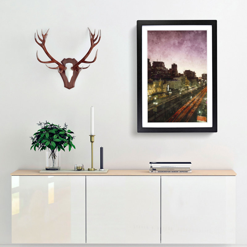 Canal Street in New Orleans - Picture Frame Graphic Art Print, 87cm H x 62cm W x 2cm D, Black Framed