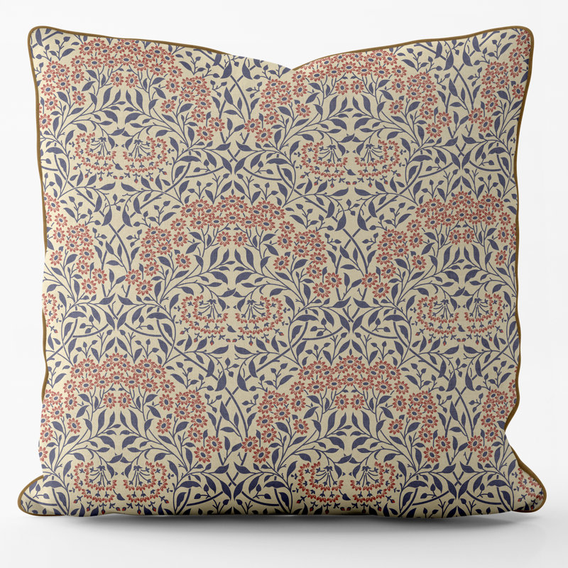 Floral Square Cushion, Red