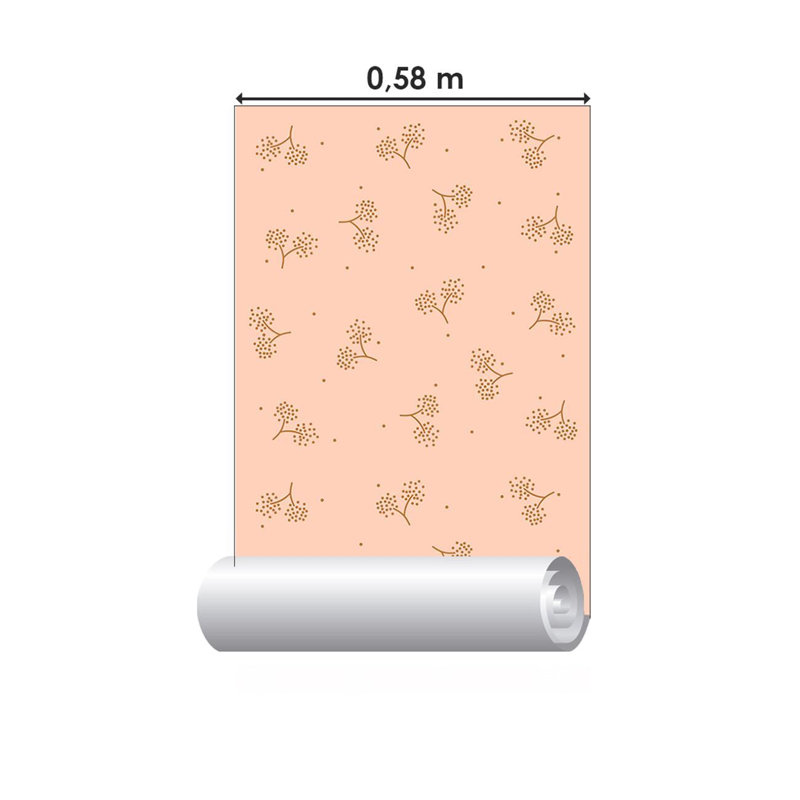 Rouleau de papier peint adhésif Barrus, Rose, L 126 po x l 24 po
