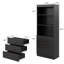Bibliothèque standard de 69 po de hauteur avec 3 tiroirs et 3 tablettes ouvertes, armoire de rangement pour bureau personnel-1427378052