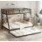Metal Bunk Bed with Trundle, Black-114313894
