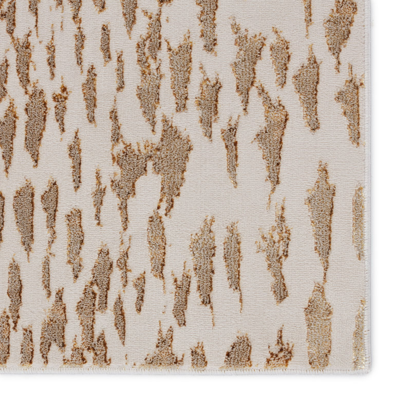 Tapis beige à imprimé animalier Malilla, Rectangle 7 pi 10 po x 10 pi 6 po
