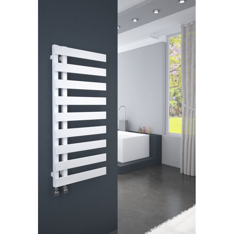Hennigan Flat Panel Towel Rail Heated Towel Rails, 123.2cm H x 50cm W x 7cm D, White