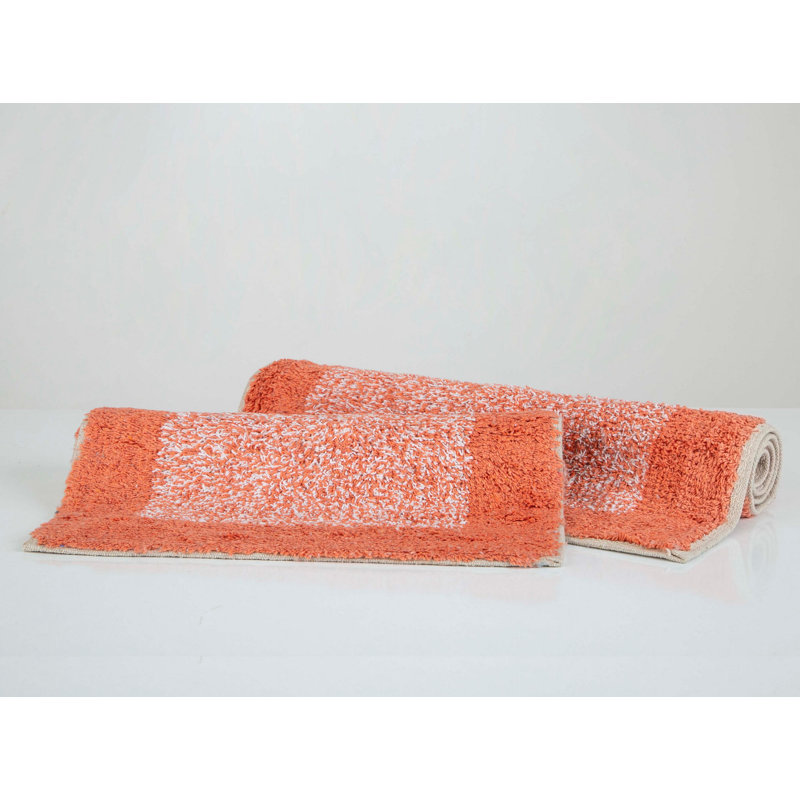 Ensemble de 2 tapis de bain Hazem, Corail